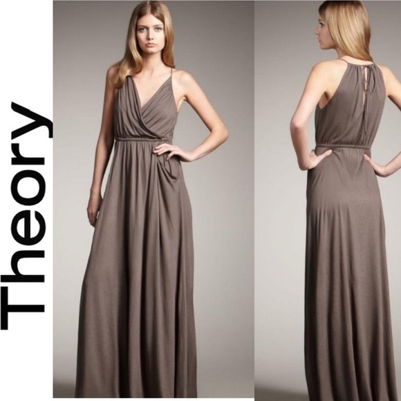 Theory: Athler Maxi Dress 100% Silk - Picture 1 of 9